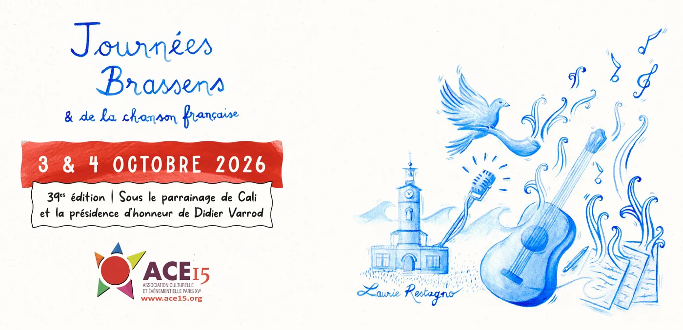 39es Journées Brassens - 2026 - Parrain : Cali - Président d'honneur : Didier Varrod - Organisation : Philippe Poustis & Gaëlle Heudebran